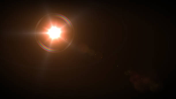 istock Solar Lens flare light special effect on Black background 1086175356
