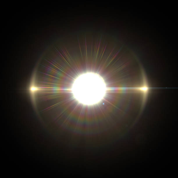 istock Solar Lens flare light special effect on Black background 1086175362