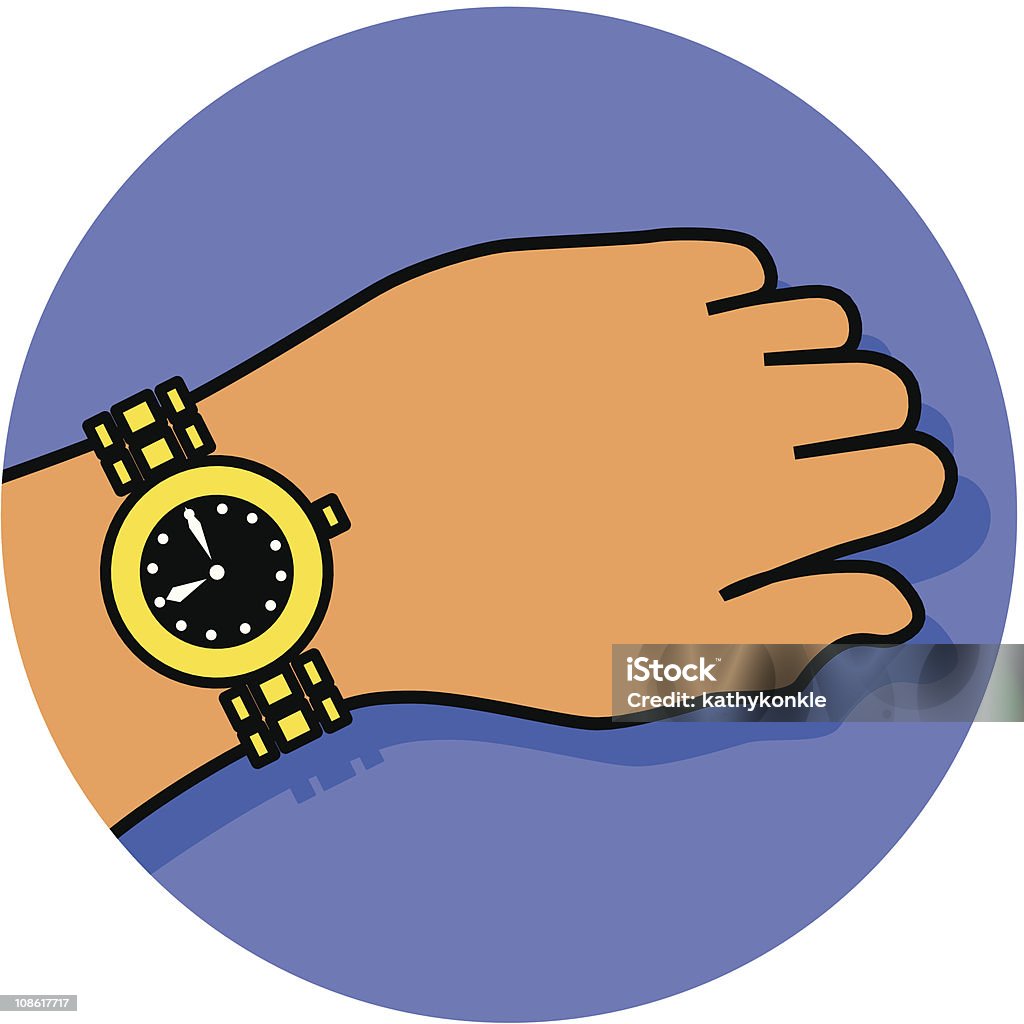 Icono de reloj de pulsera - arte vectorial de Adulto libre de derechos