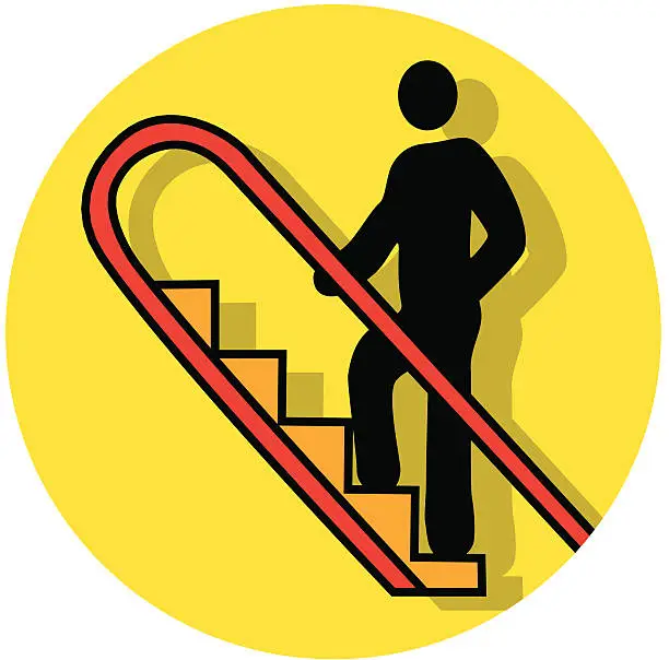 Vector illustration of Escalator Up Icon