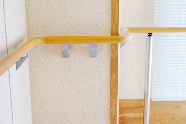 istock Walkway in the building with railing 1086186906