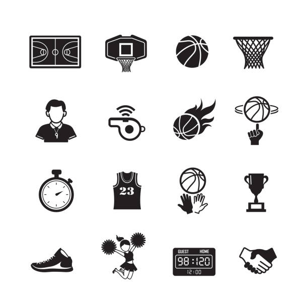 illustrations, cliparts, dessins animés et icônes de jeu d’icônes de basket-ball - maillot de basket ball
