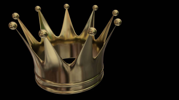 istock golden crown one simlple in black background - 3d rendering 1086195678