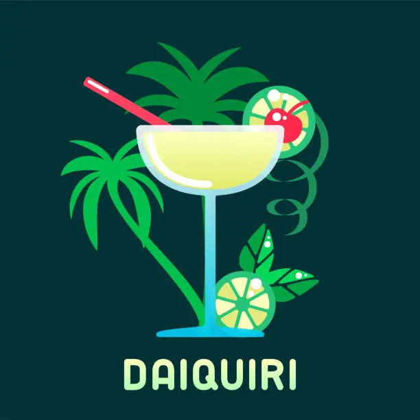 Vector illustration of Vector illustration with cocktail daiquiri