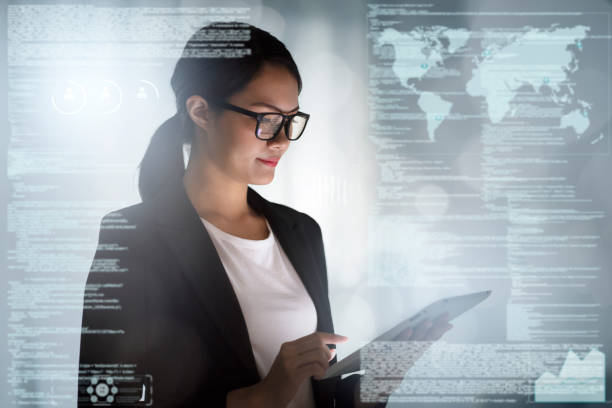 istock young business woman working in office with tablet 1086208802