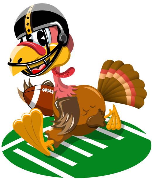 istock Thanksgiving Turkey playing American Football isolated 1086211372