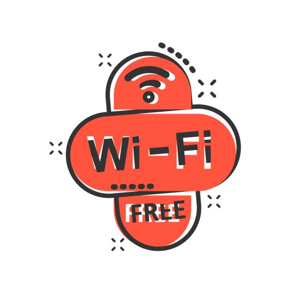 wi-fi бесплатный значок в комическом стиле. wi-fi беспроводной технологии вектор мультфильм иллюстрация пиктограмма. сетевой wi-fi бизнес-концеп� - 16241 stock illustrations