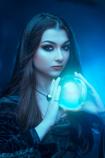 istock The witch with magic ball in her hands causes a spirits 1086224082