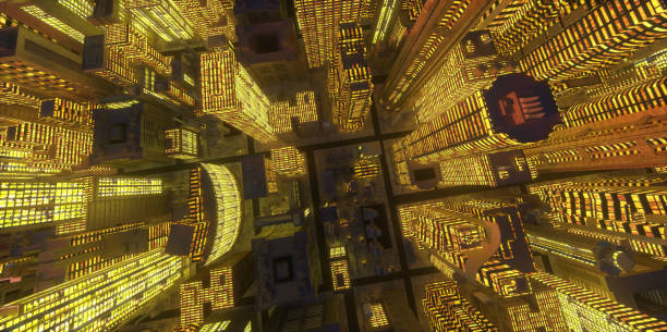 istock the layout of the city at night 3d rendering 1086225820