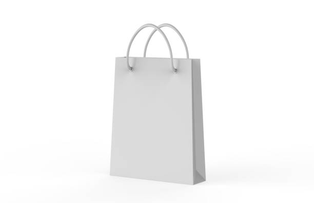 istock Blank shopping bag mock-up on isolated white background, 3d illustration 1086227274