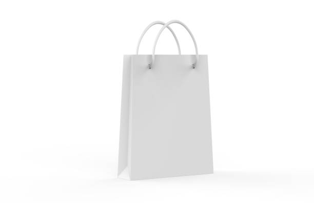 istock Blank shopping bag mock-up on isolated white background, 3d illustration 1086227282