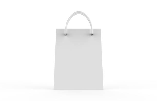 istock Blank shopping bag mock-up on isolated white background, 3d illustration 1086227310