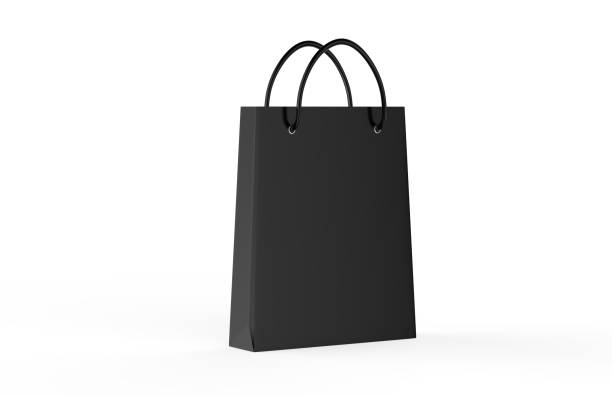 istock Blank shopping bag mock-up on isolated white background, 3d illustration 1086227518