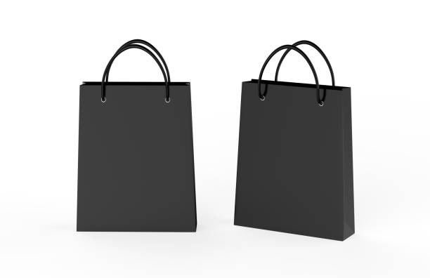 istock Blank shopping bag mock-up on isolated white background, 3d illustration 1086227584