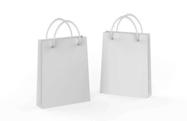 istock Blank shopping bag mock-up on isolated white background, 3d illustration 1086227640