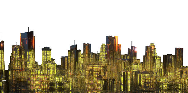 istock the layout of the city at night 3d rendering 1086229494
