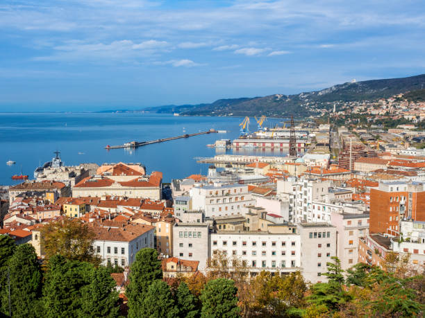 istock Trieste old port and karst mountains 1086230060