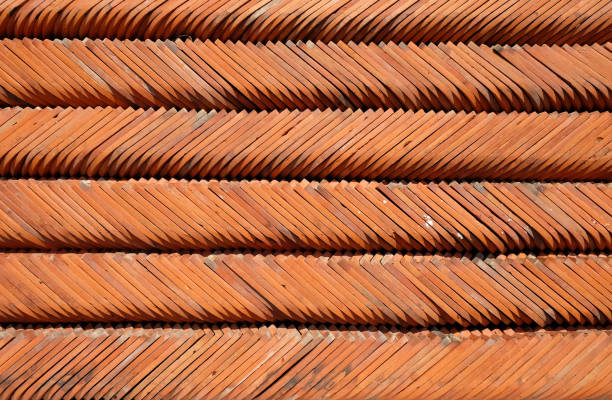 Abstract background, row of roof tile with pattern