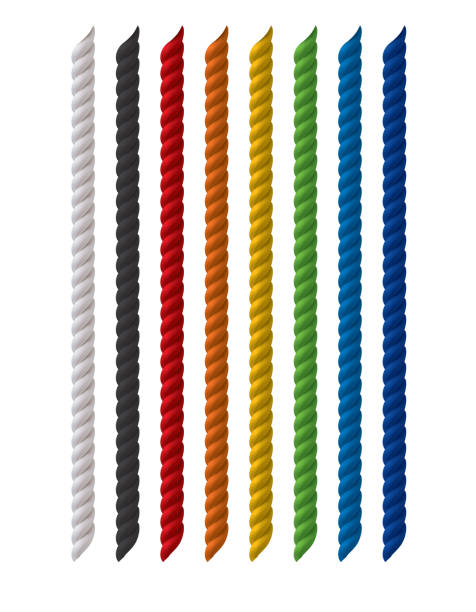 liny kolorowe zestaw izolowane na białym. realistyczna ilustracja wektorowa 3d - black line stock illustrations
