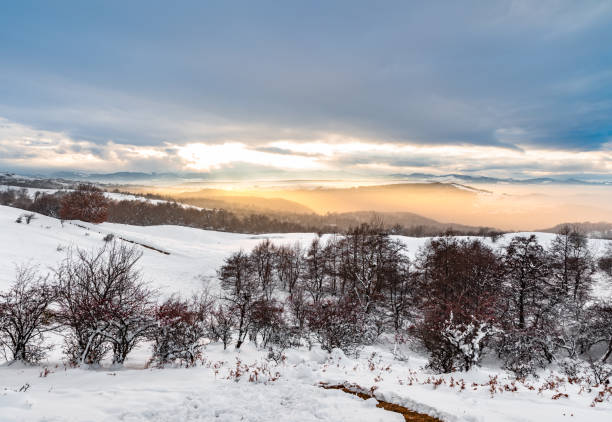 istock Winter mountain colorful sky and sunset 1086241520