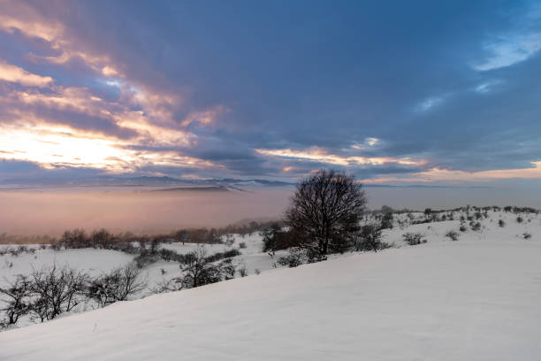 istock Winter mountain colorful sky and sunset 1086243032