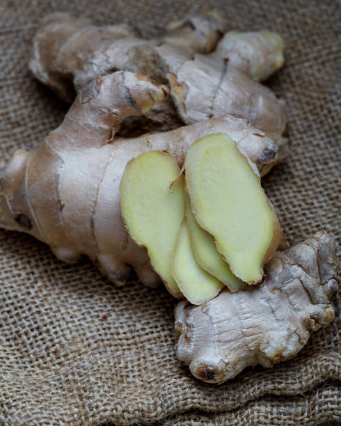 istock Close up of sliced fresh ginger root spice 1086243910