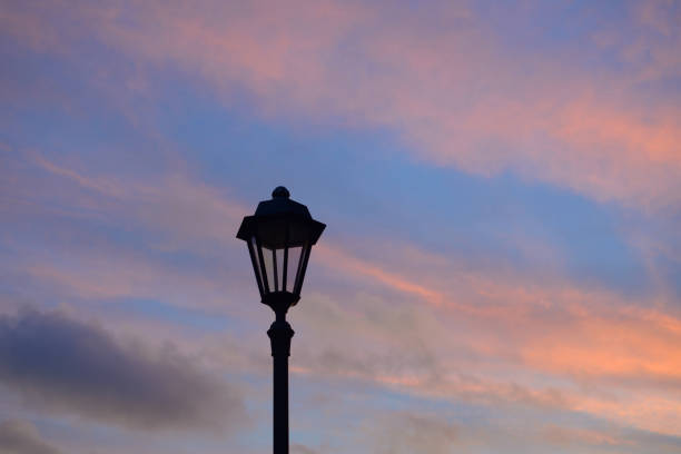 istock Street lamp at sunset. 1086246552
