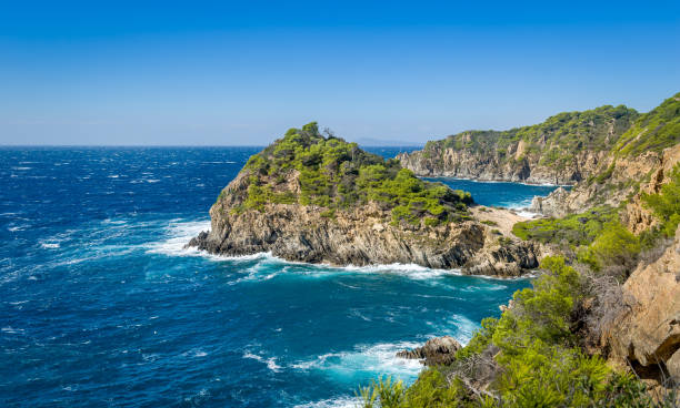 istock Porquerolles island rocks and sea view 1086258502