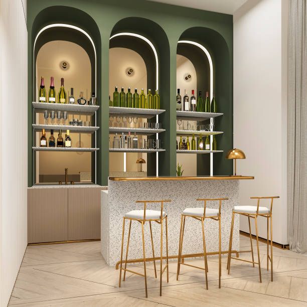 istock 3d rendering loft and luxury hotel reception and cafe lounge restaurant 1086262868