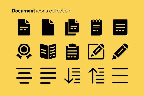 Vector illustration of Document icon collection