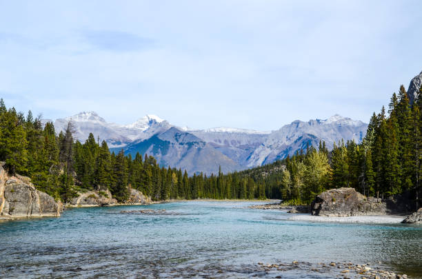 istock Bow River and mountaian range, Banff National Park, Canadian Rockies, Alberta, Canada 1086291292