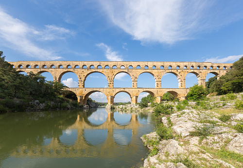 Pont du Gard in the idyllic nature of southern France near Avignon