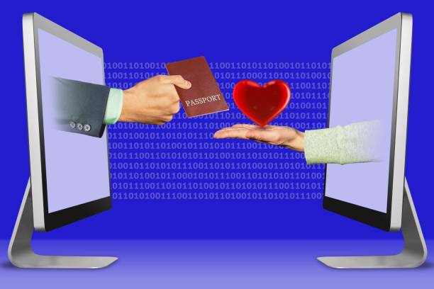 istock digital concept, two hands from monitors. passport and heart. 3d illustration 1086296820