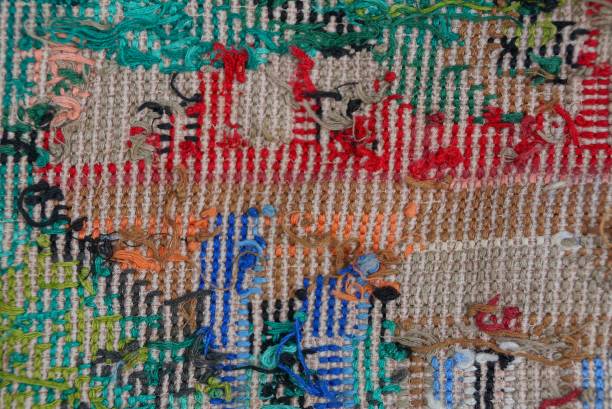 istock colored fabric texture of embroidered threads on a piece of old clothes with a pattern 1086298106