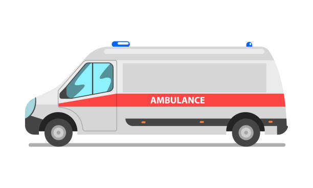 istock Ambulance car, emergency medical van vector Illustration on a white background 1086301190