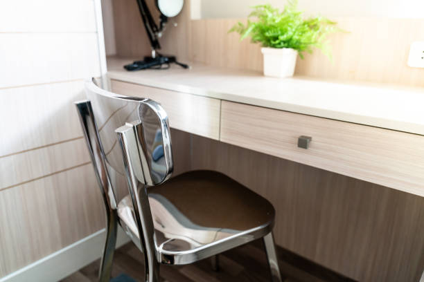 istock Cozy work space in home with desk chair. 1086304260