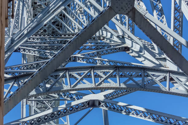 istock Detailed view at the D. Luis bridge structure, blue sky as background 1086313776