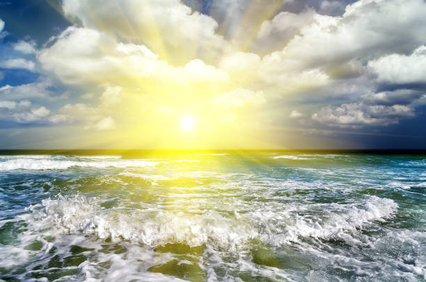 istock Spring sunset tide sea landscape 1086318604