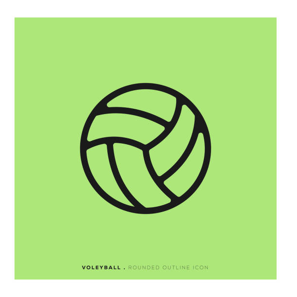 バレーボール丸みを帯びた線アイコン - volleying点のイラスト素材／クリップアート素材／マンガ素材／アイコン素材