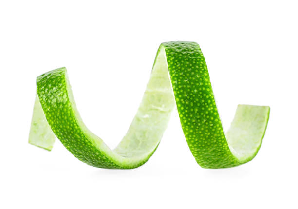 istock Lemon twist isolated on a white background. Cocktail decoration. 1086329496