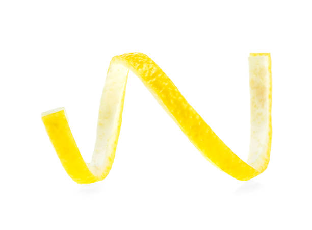 istock Lemon peel or lemon twist on white background 1086329568