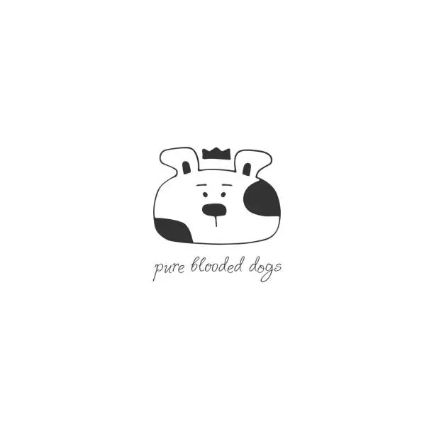 Vector illustration of Vector hand drawn label template for pets related business.