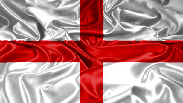 england british flag emblem seal on silk and satin - english flag british flag flag grunge imagens e fotografias de stock