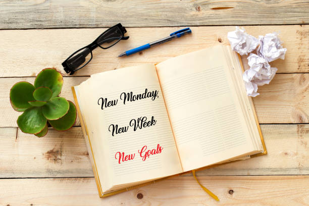 istock Conceptual hand writing showing New Monday New Week New Goals 1086357480