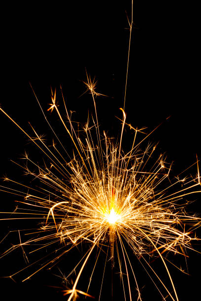 istock Christmas sparkler isolated on black background. Bengal fire 1086360902