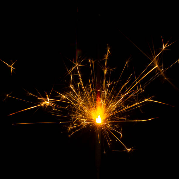 istock Christmas sparkler isolated on black background. Bengal fire 1086360904