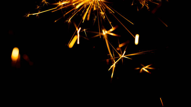 istock Christmas sparkler isolated on black background. Bengal fire 1086360966