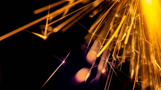 istock Christmas sparkler isolated on black background. Bengal fire 1086361030