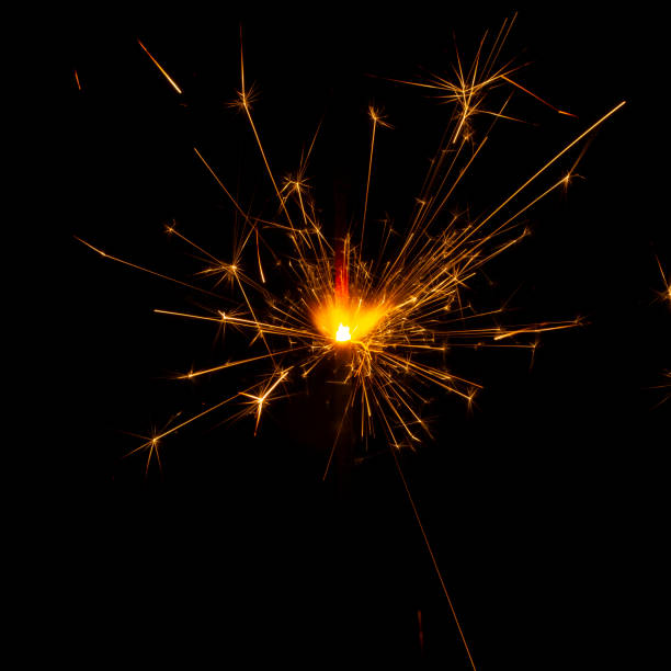 istock Christmas sparkler isolated on black background. Bengal fire 1086361032