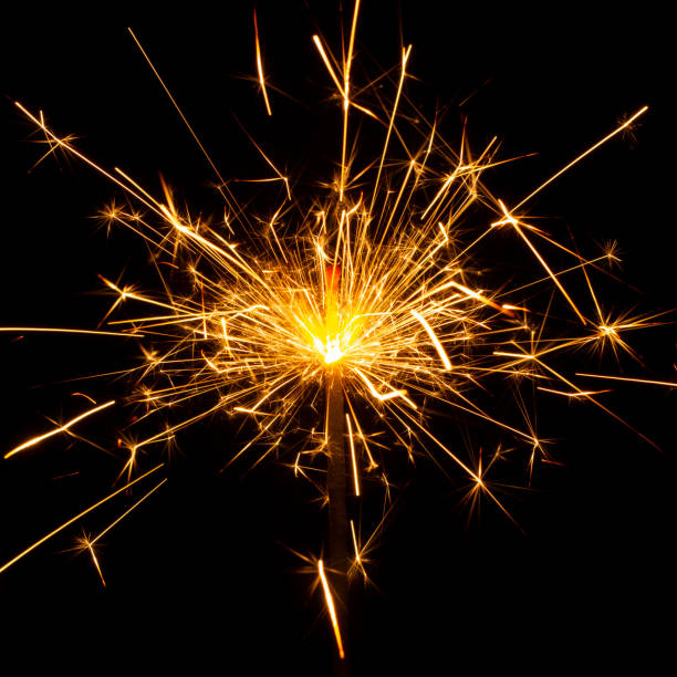 istock Christmas sparkler isolated on black background. Bengal fire 1086361038